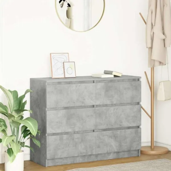 vidaXL Byråer>Skänk betong grå 100x35x76 cm konstruerat trä