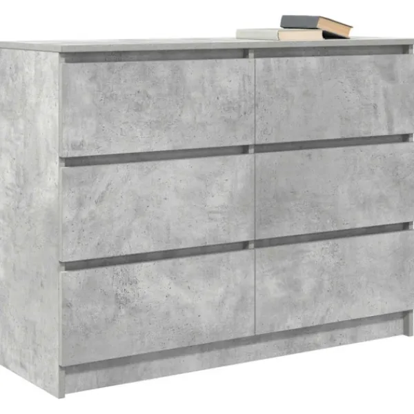 vidaXL Byråer>Skänk betong grå 100x35x76 cm konstruerat trä