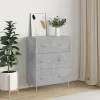 vidaXL Byråer>Skänk betonggrå 69,5x34x90 cm konstruerat trä