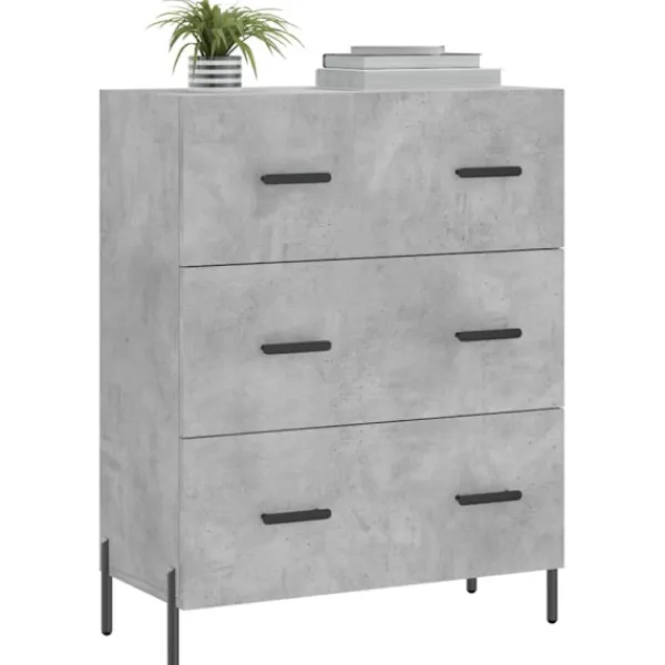 vidaXL Byråer>Skänk betonggrå 69,5x34x90 cm konstruerat trä