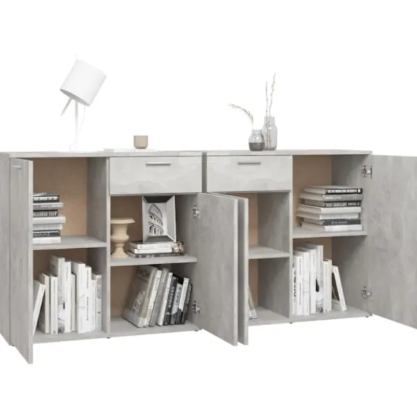 vidaXL Sideboards>Skänk betonggrå 160x36x75 cm konstruerat trä