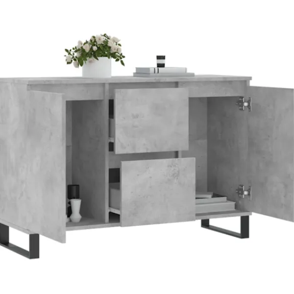 vidaXL Sideboards>Skänk betonggrå 101,5x35x70 cm konstruerat trä
