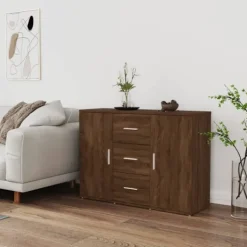 vidaXL Sideboards>Skänk brun ek 91x29,5x65 cm konstruerat trä