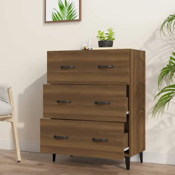 vidaXL Byråer>Skänk brun ek 69,5x34x90 cm konstruerat trä