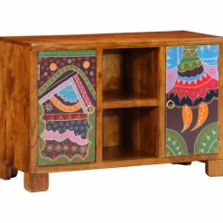 vidaXL Sideboards>Skänk flerfärgad 90x35x60 massivt trä akacia