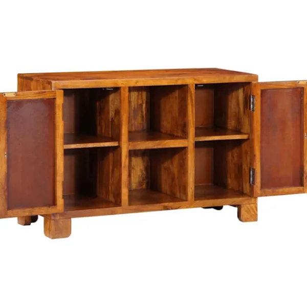 vidaXL Sideboards>Skänk flerfärgad 90x35x60 massivt trä akacia