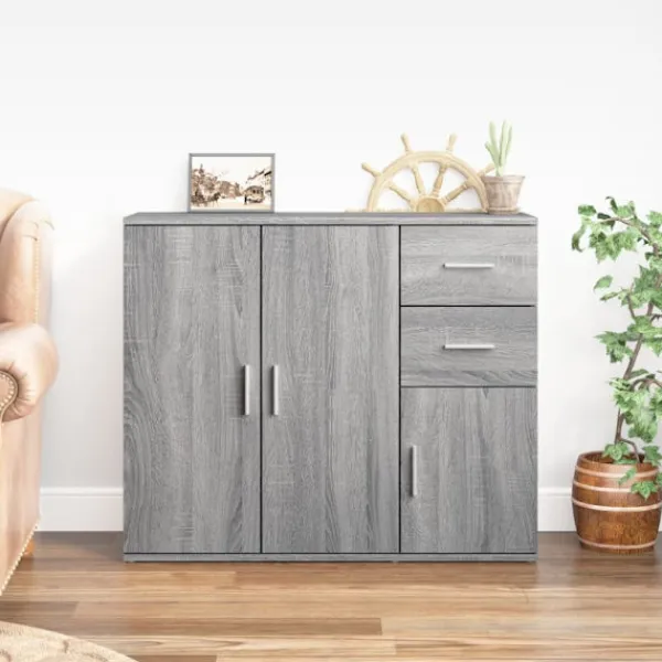 vidaXL Sideboards>Skänk grå sonoma 91x29,5x75 cm konstruerat trä