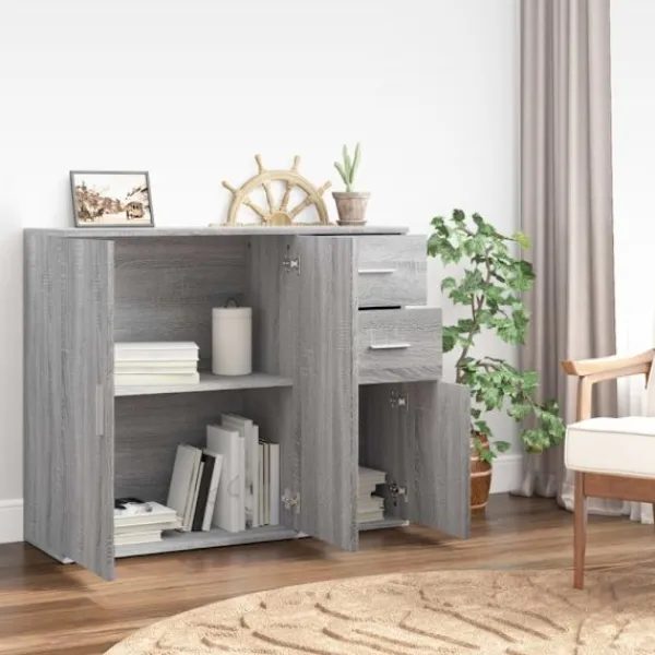 vidaXL Sideboards>Skänk grå sonoma 91x29,5x75 cm konstruerat trä