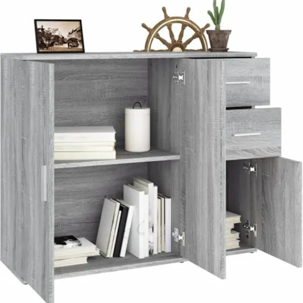 vidaXL Sideboards>Skänk grå sonoma 91x29,5x75 cm konstruerat trä