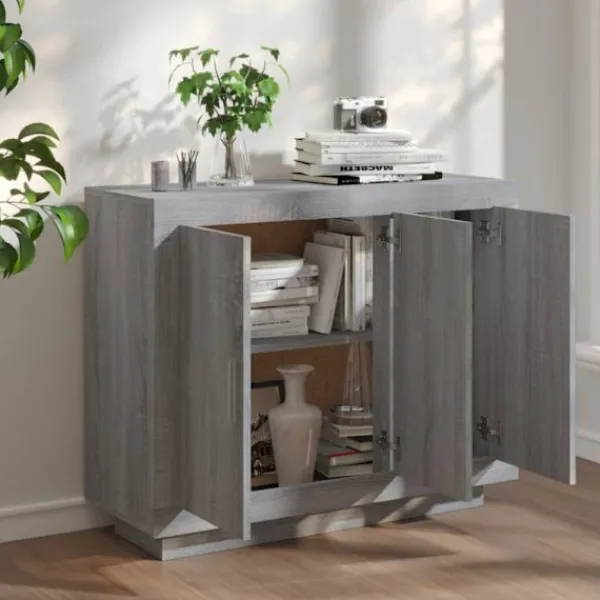 vidaXL Sideboards>Skänk grå sonoma 92x35x75 cm konstruerat trä