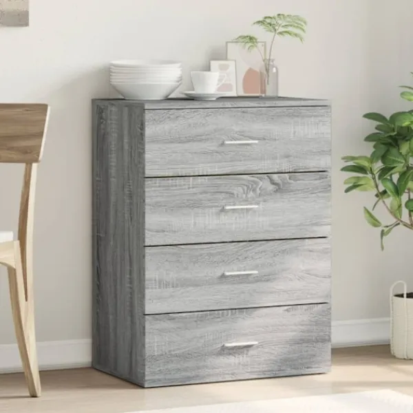 vidaXL Byråer>Skänk grå sonoma 60x39x80 cm konstruerat trä