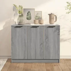 vidaXL Sideboards>Skänk grå sonoma 90,5x30x70 cm konstruerat trä