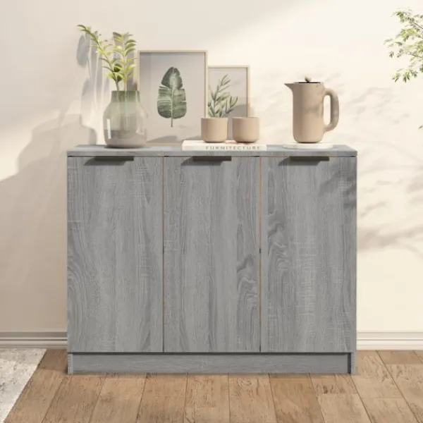 vidaXL Sideboards>Skänk grå sonoma 90,5x30x70 cm konstruerat trä