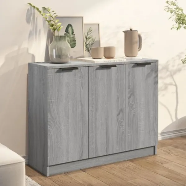 vidaXL Sideboards>Skänk grå sonoma 90,5x30x70 cm konstruerat trä