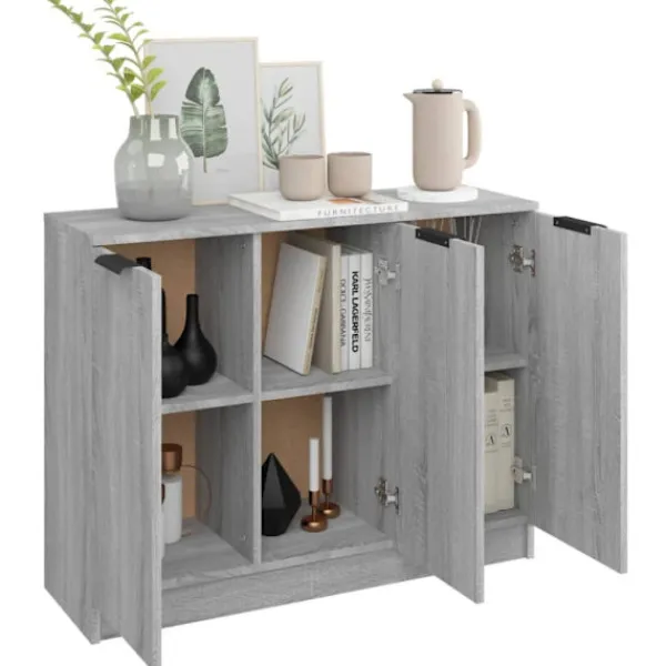 vidaXL Sideboards>Skänk grå sonoma 90,5x30x70 cm konstruerat trä