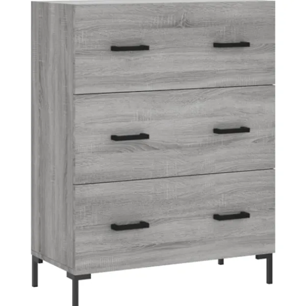 vidaXL Byråer>Skänk grå sonoma 69,5x34x90 cm konstruerat trä