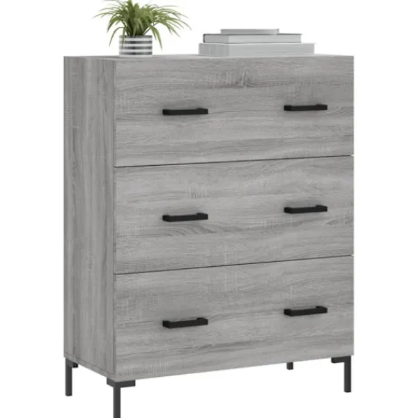 vidaXL Byråer>Skänk grå sonoma 69,5x34x90 cm konstruerat trä