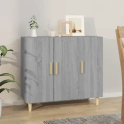 vidaXL Sideboards>Skänk grå sonoma 90x34x80 cm konstruerat trä