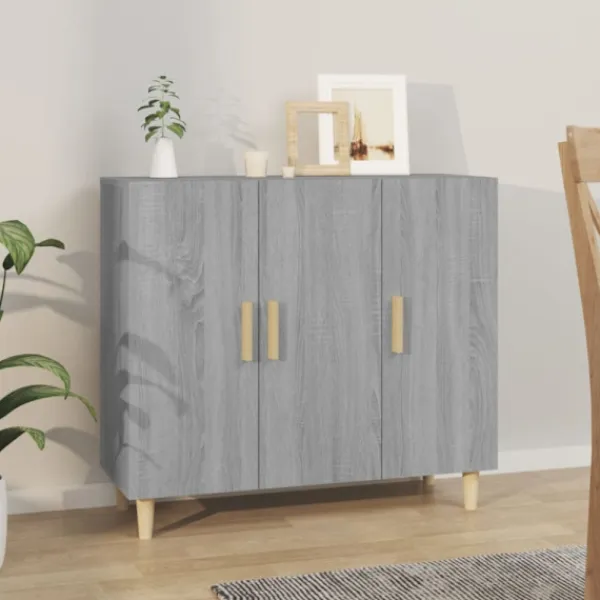vidaXL Sideboards>Skänk grå sonoma 90x34x80 cm konstruerat trä