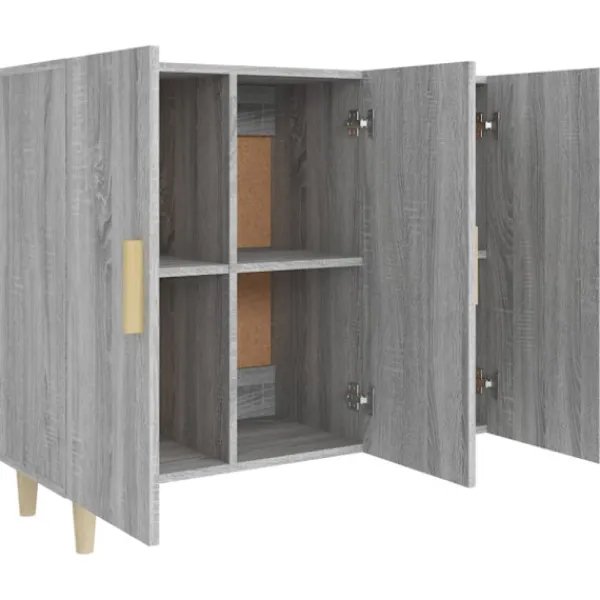 vidaXL Sideboards>Skänk grå sonoma 90x34x80 cm konstruerat trä