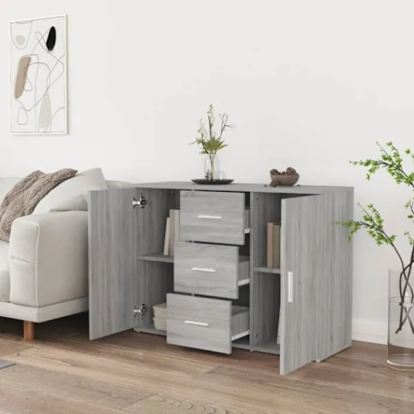 vidaXL Sideboards>Skänk grå sonoma 91x29,5x65 cm konstruerat trä