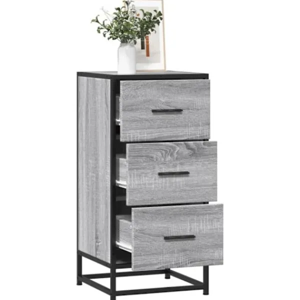 vidaXL Byråer>Skänk grå sonoma 35,5x35x76 cm konstruerat trä och metall