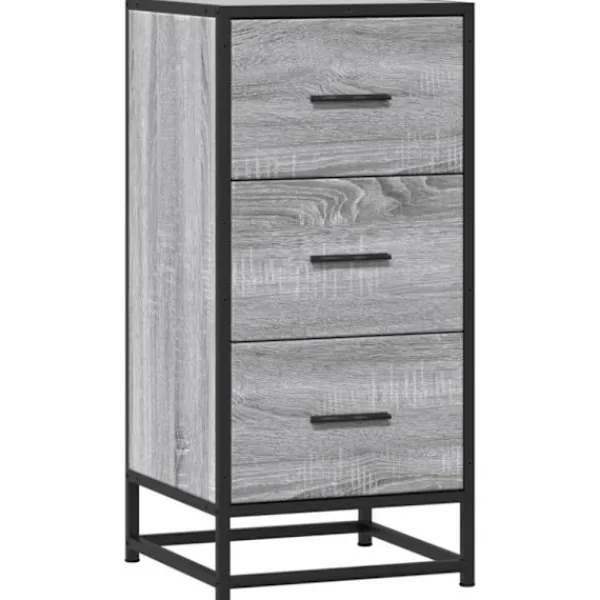 vidaXL Byråer>Skänk grå sonoma 35,5x35x76 cm konstruerat trä och metall