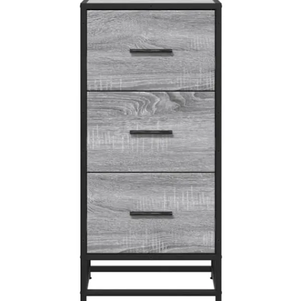 vidaXL Byråer>Skänk grå sonoma 35,5x35x76 cm konstruerat trä och metall