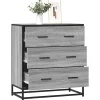 vidaXL Byråer>Skänk grå sonoma 68x35x76 cm konstruerat trä och metall