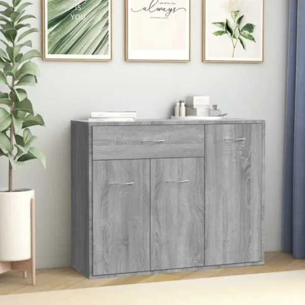 vidaXL Sideboards>Skänk grå sonoma 88x30x70 cm konstruerat trä