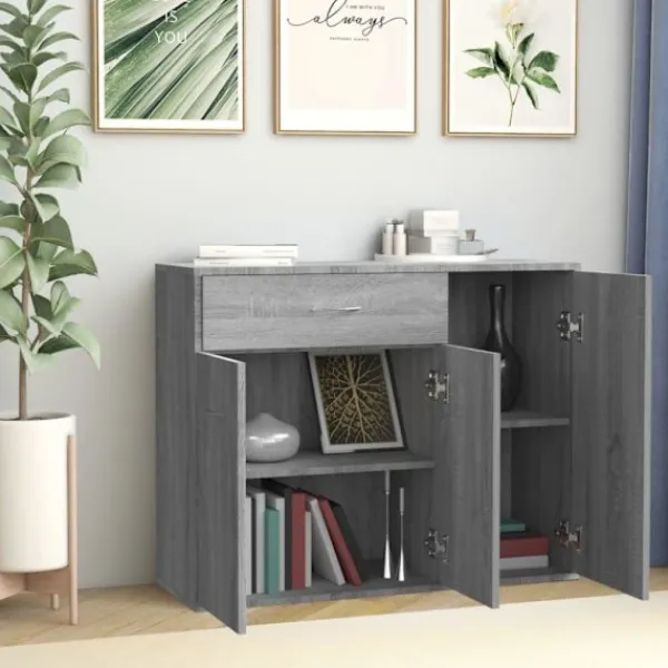 vidaXL Sideboards>Skänk grå sonoma 88x30x70 cm konstruerat trä