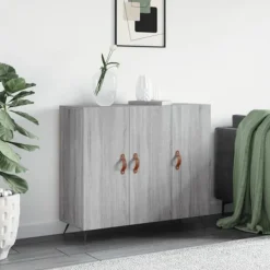 vidaXL Sideboards>Skänk grå sonoma 90x34x80 cm konstruerat trä