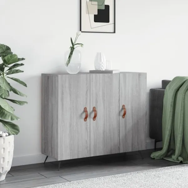vidaXL Sideboards>Skänk grå sonoma 90x34x80 cm konstruerat trä