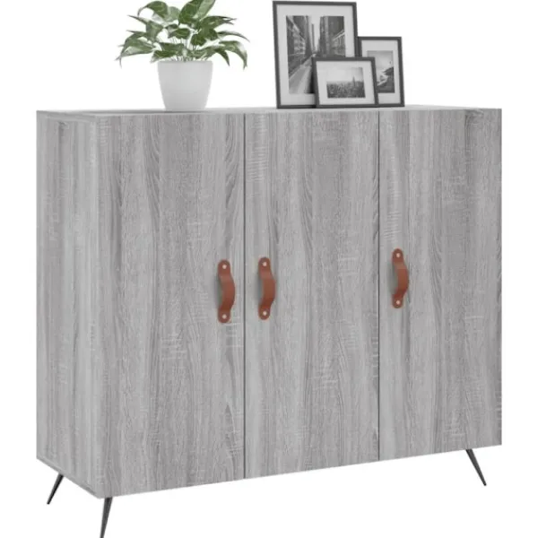 vidaXL Sideboards>Skänk grå sonoma 90x34x80 cm konstruerat trä