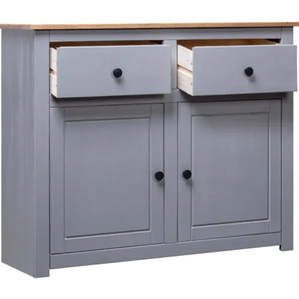vidaXL Sideboards>Skänk grå 93x40x80 cm massiv furu panama