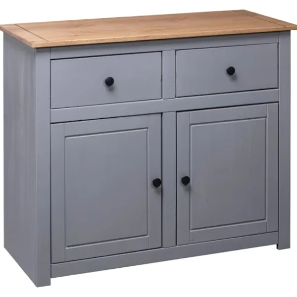 vidaXL Sideboards>Skänk grå 93x40x80 cm massiv furu panama
