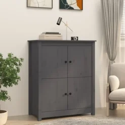 vidaXL Sideboards>Skänk grå 83x41,5x100 cm massiv furu