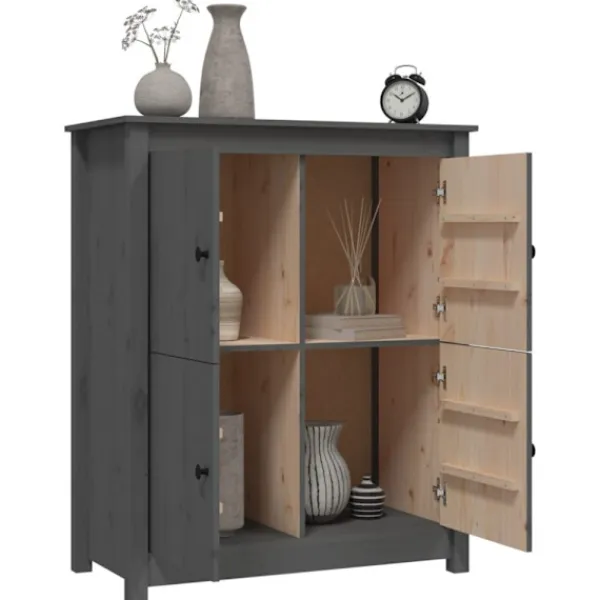 vidaXL Sideboards>Skänk grå 83x41,5x100 cm massiv furu