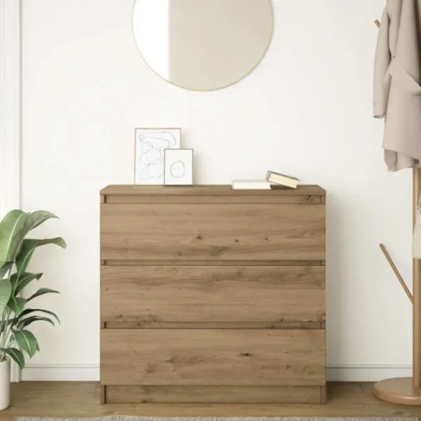 vidaXL Byråer>Skänk hantverksmässig ek 80x35x76 cm konstruerat trä