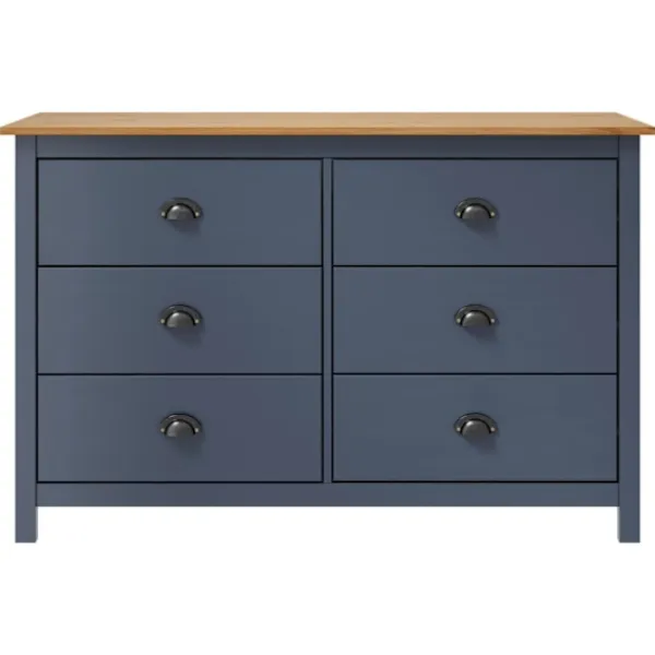 vidaXL Byråer>Skänk Hill grå 125x40x80 cm massiv furu