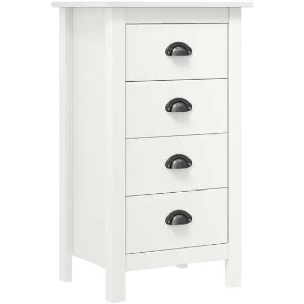 vidaXL Byråer>Skänk Hill vit 46x35x80 cm massiv furu