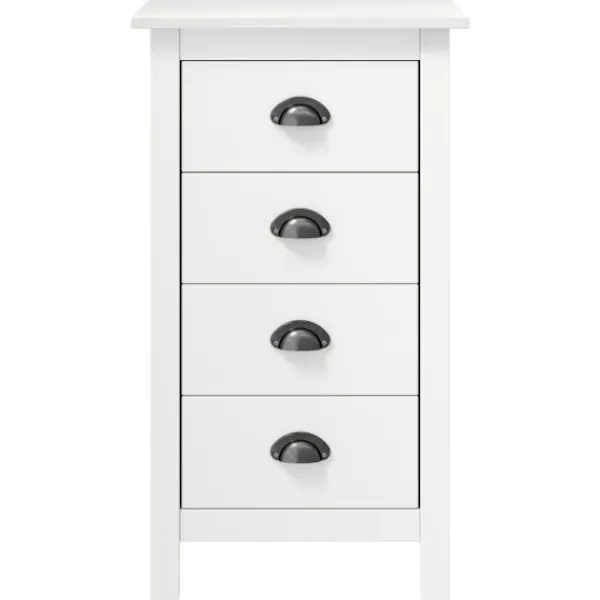 vidaXL Byråer>Skänk Hill vit 46x35x80 cm massiv furu