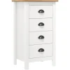 vidaXL Byråer>Skänk Hill vit 46x35x80 cm massiv furu