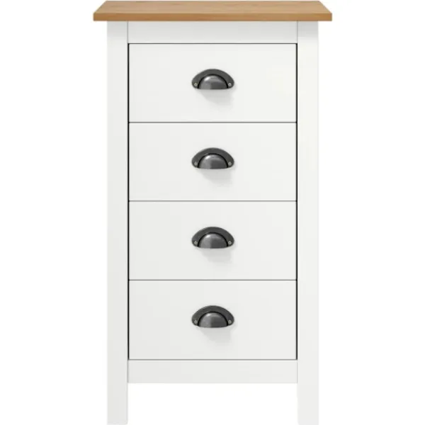 vidaXL Byråer>Skänk Hill vit 46x35x80 cm massiv furu