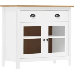 vidaXL Sideboards>Skänk Hill vit 90x40x80 cm massiv furu
