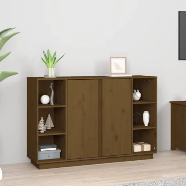 vidaXL Sideboards>Skänk honungsbrun 120x35x80 cm massiv furu