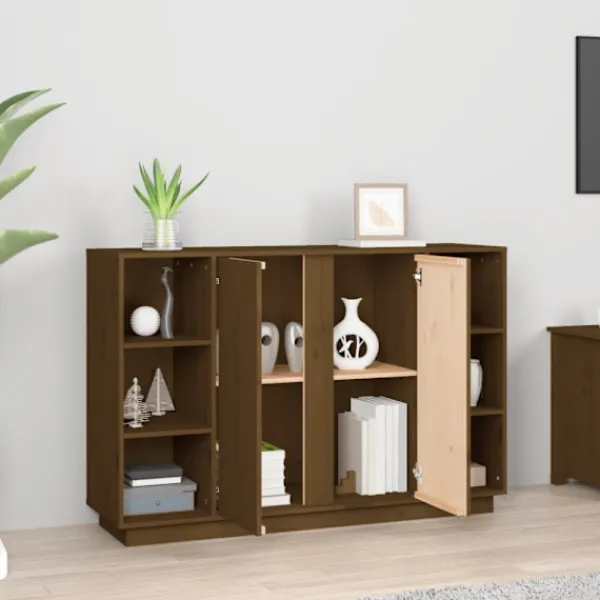 vidaXL Sideboards>Skänk honungsbrun 120x35x80 cm massiv furu