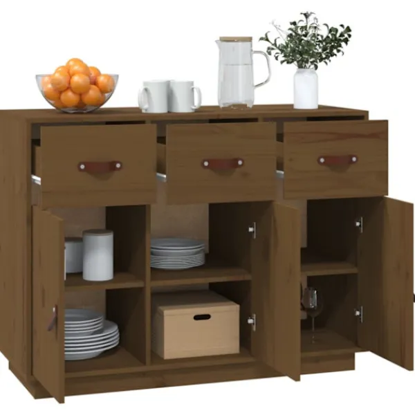 vidaXL Sideboards>Skänk honungsbrun 100x40x75 cm massiv furu
