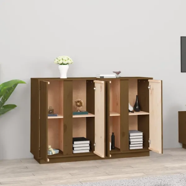 vidaXL Sideboards>Skänk honungsbrun 120x35x80 cm massiv furu