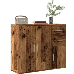 vidaXL Sideboards>Skänk åldrat trä 91x29,5x75 cm konstruerat trä